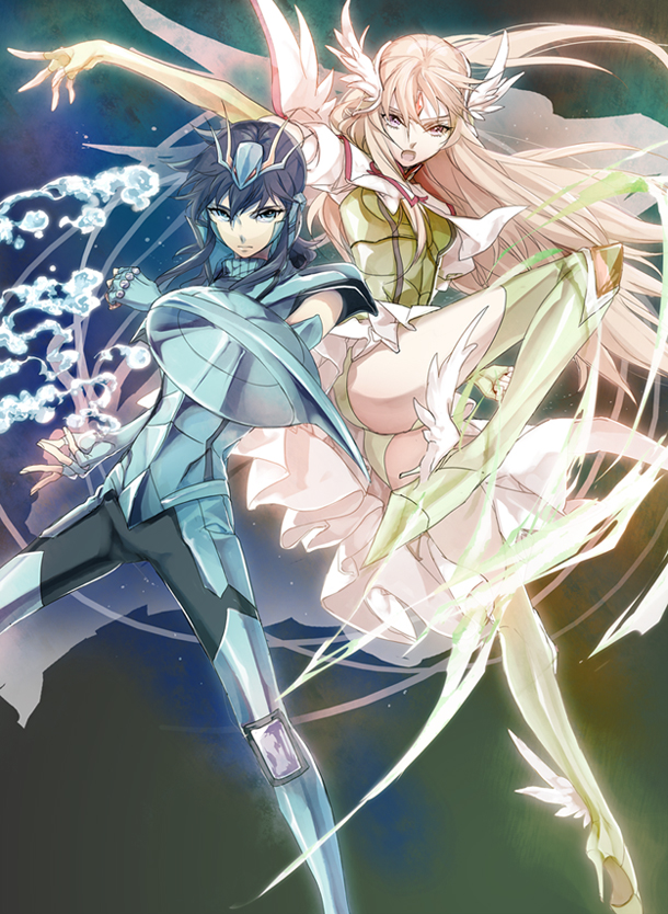 aquila yuna and dragon ryuuhou (saint seiya and 1 more) drawn by izumi_(nagashi)