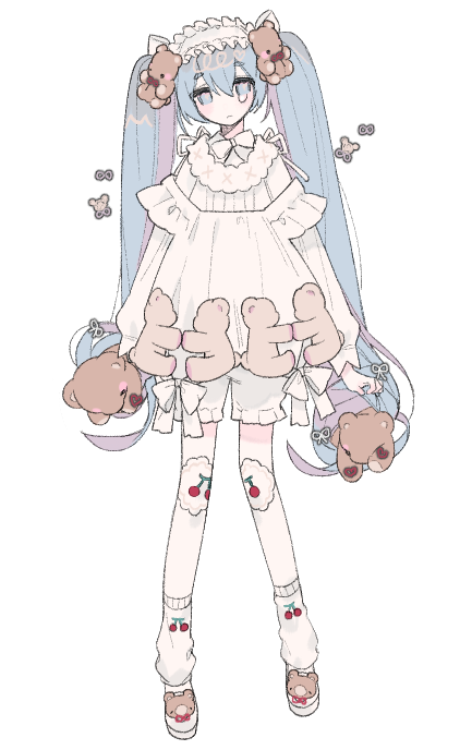 hatsune miku and teddy bear miku (vocaloid) drawn by u_emper