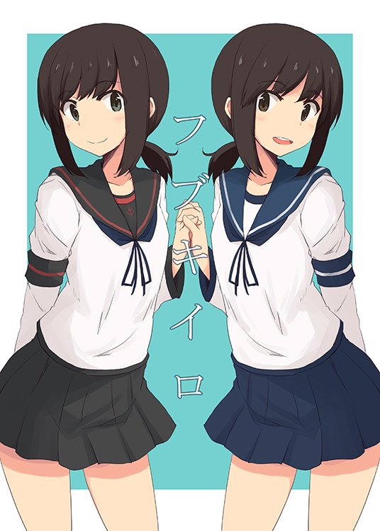 fubuki and fubuki kai ni (kantai collection) drawn by kugui_kiyunemu