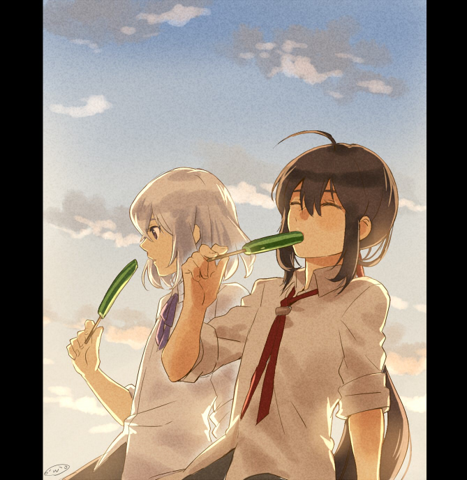 namazuo toushirou and honebami toushirou (touken ranbu) drawn by mizuhara_aki