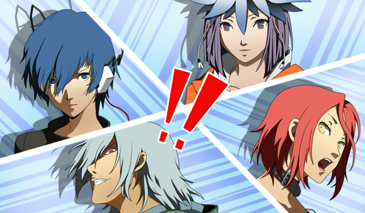 protagonist, kuzuryuu amane, naoya, and harusawa yoshino (persona and 4 more) drawn by kamakiri