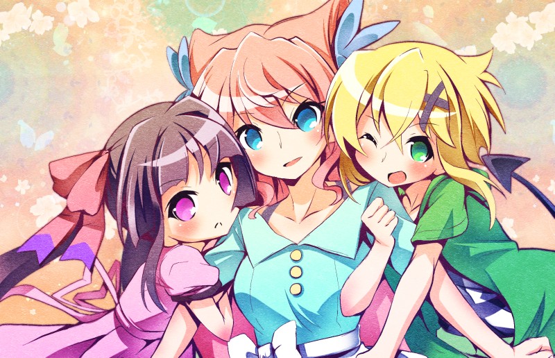 akatsuki kirika, tsukuyomi shirabe, and maria cadenzavna eve (senki zesshou symphogear) drawn by satsuki_suzuran