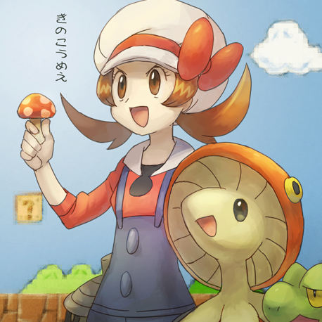 lyra, treecko, breloom, and seedot (pokemon and 3 more) drawn by irima_(doron)