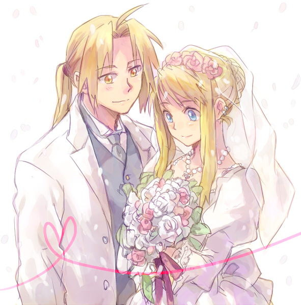 edward elric and winry rockbell (fullmetal alchemist) drawn by riru