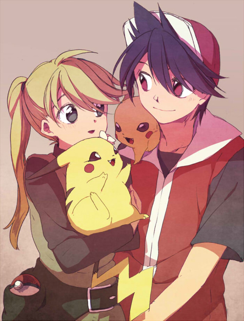 pikachu, red, yellow, pika, and chuchu (pokemon and 1 more) drawn by yui_ko