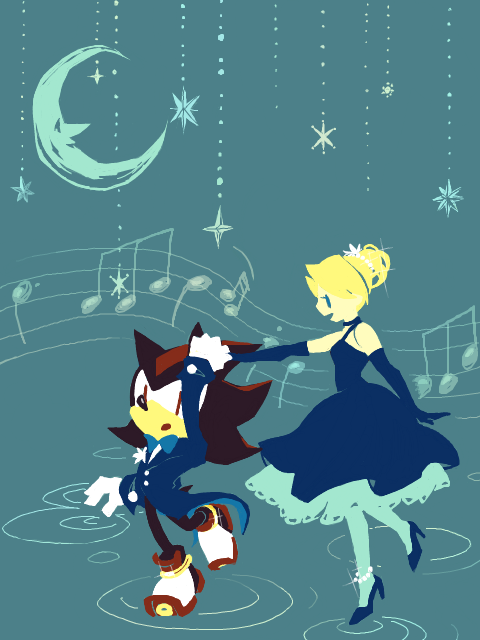 shadow the hedgehog and maria robotnik (sonic) drawn by yankichi_(yan3_03)