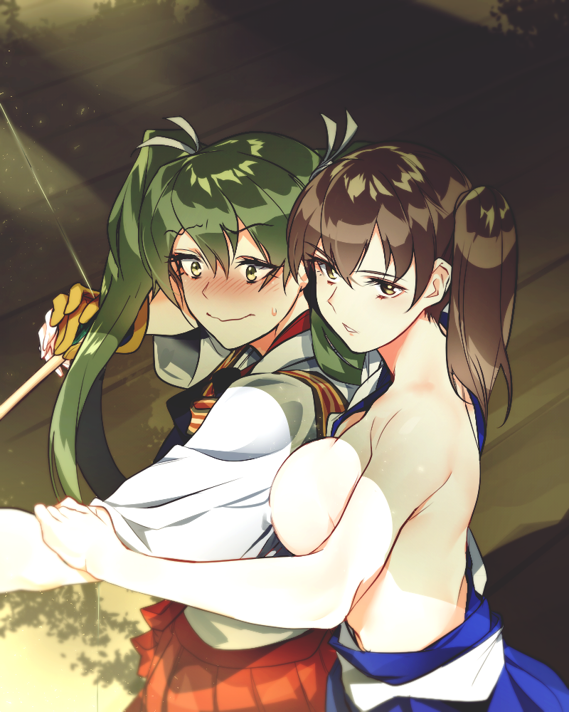 kaga, zuikaku, and zuikaku kai ni (kantai collection) drawn by dongsa_wonhyong
