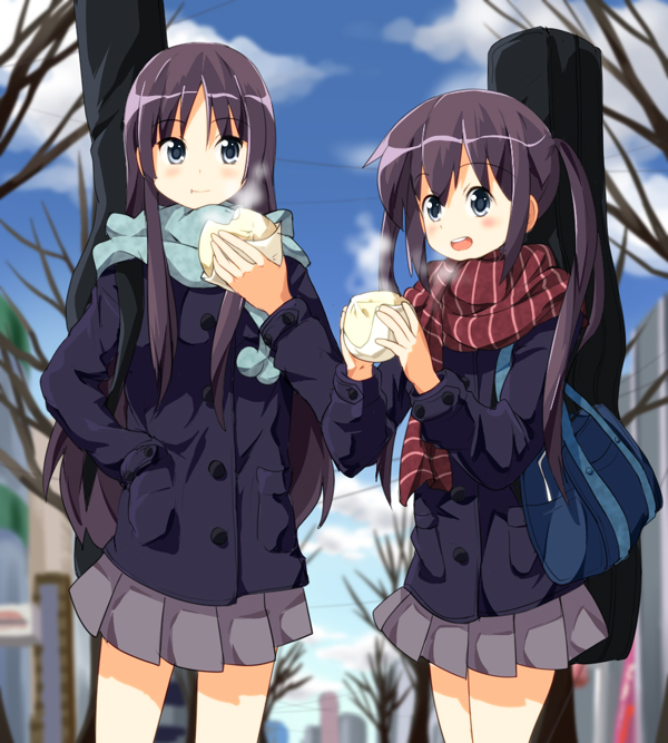 akiyama mio and nakano azusa (k-on!) drawn by ruu_(tksymkw)