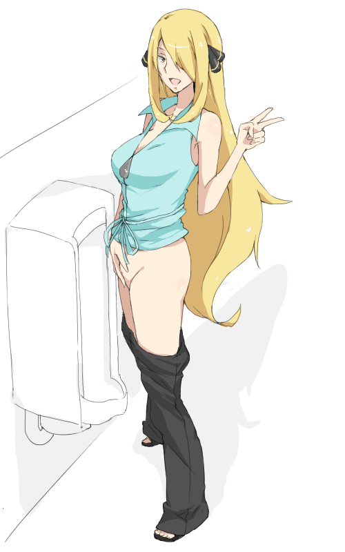 cynthia (pokemon and 2 more) drawn by wigglytuff_(pokeacc)