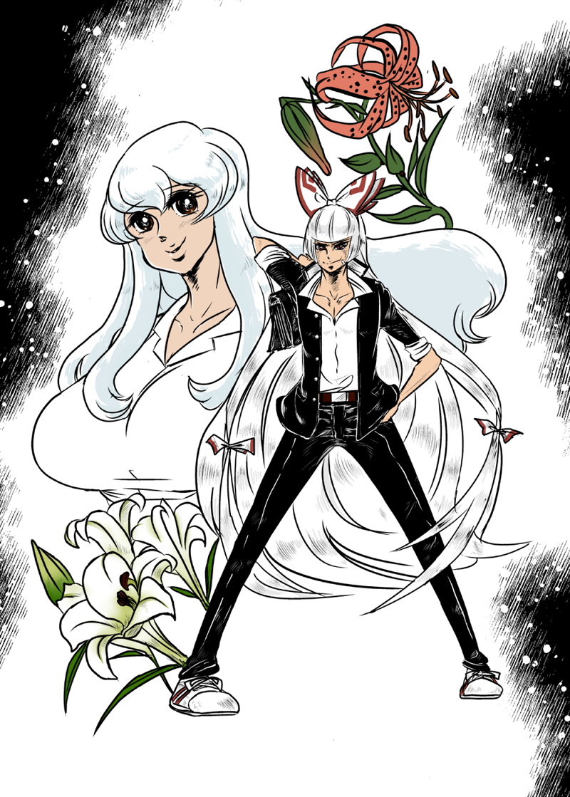 fujiwara no mokou and kamishirasawa keine (touhou) drawn by tadashi