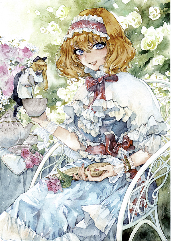 alice margatroid and shanghai doll (touhou) drawn by yotsuba0401