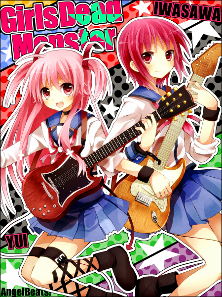 yui and iwasawa masami (angel beats!) drawn by hinase_haruka