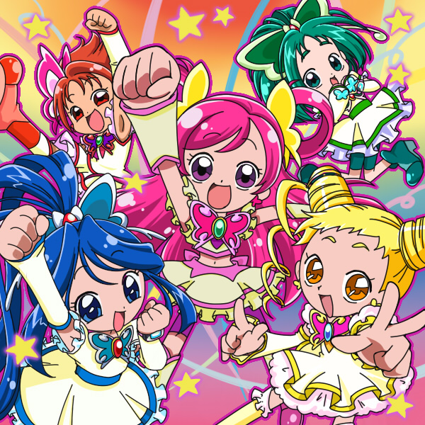 yumehara nozomi, minazuki karen, cure dream, kasugano urara, akimoto komachi, and 5 more (precure and 3 more) drawn by imahia