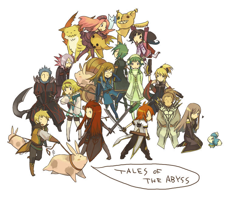 tear grants, luke fon fabre, anise tatlin, natalia luzu kimlasca lanvaldear, jade curtiss, and 10 more (tales of and 1 more) drawn by hanokage