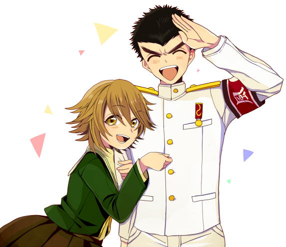fujisaki chihiro and ishimaru kiyotaka (danganronpa and 1 more) drawn by uemura