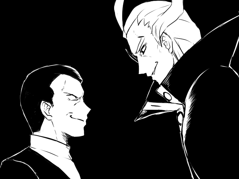 giovanni and ghetsis (pokemon and 2 more) drawn by morityuu