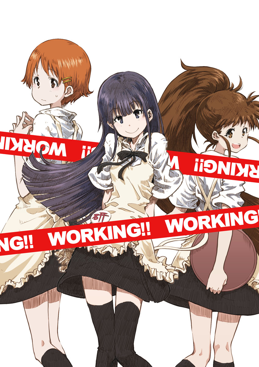 taneshima popura, inami mahiru, and yamada aoi (working!!) drawn by data_(remmings_nest)