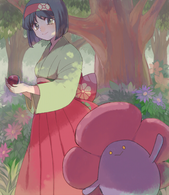 erika and vileplume (pokemon and 1 more) drawn by yui_ko