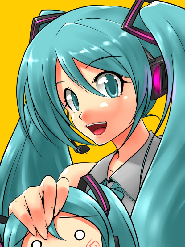 hatsune miku and hachune miku (vocaloid) drawn by nme