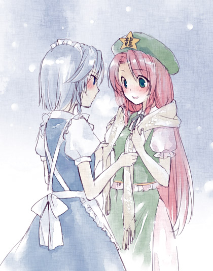 izayoi sakuya and hong meiling (touhou) drawn by akr_et