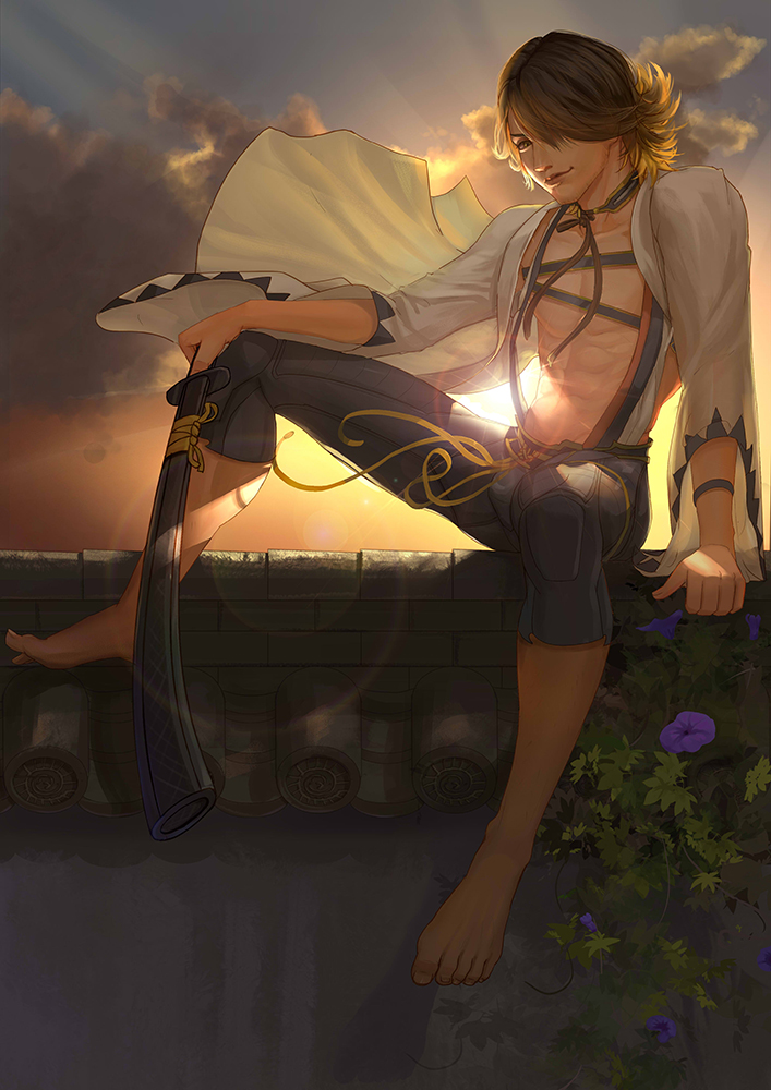 nagasone kotetsu (touken ranbu) drawn by xiao_kongge_huahuahua