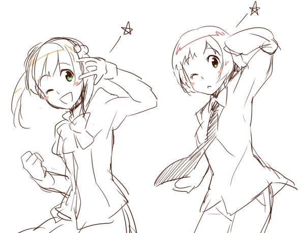 tezuka rin and ibarazaki emi (macross and 2 more) drawn by weee_(raemz)