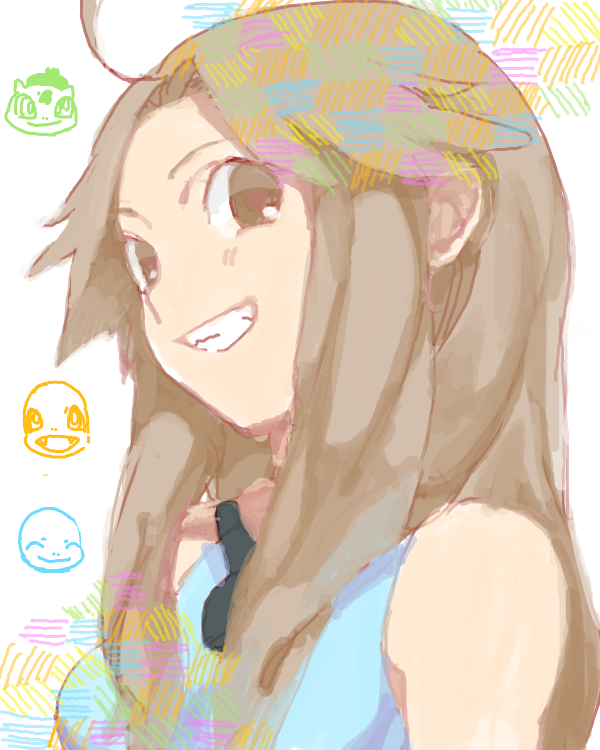 leaf, bulbasaur, squirtle, and charmander (pokemon and 1 more) drawn by mimizubare