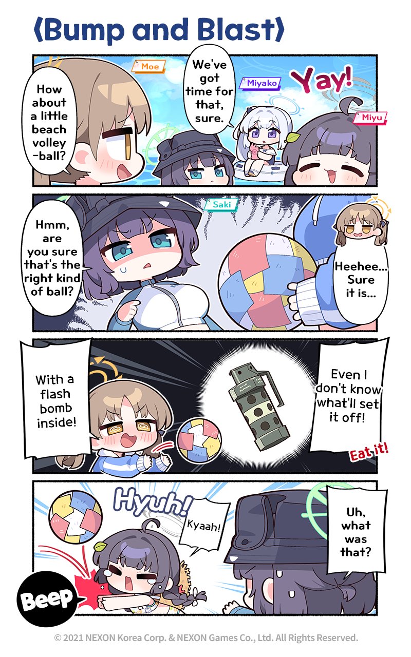 miyu, miyako, saki, and moe (blue archive) drawn by donmin_h