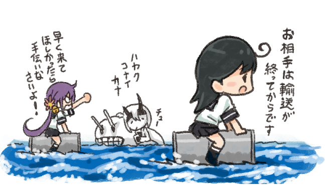 ushio, akebono, and heavy cruiser summer princess (kantai collection) drawn by saiguchi_otoufu