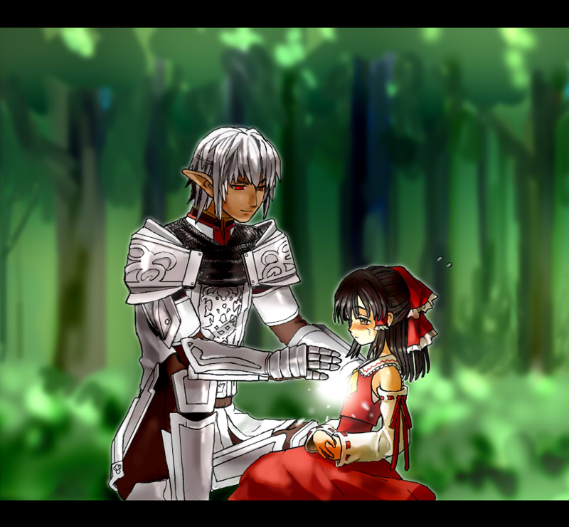 hakurei reimu and buront (touhou and 3 more) drawn by shashin