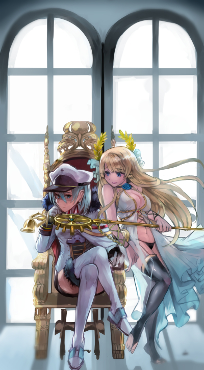 tirpitz and victorious (azur lane) drawn by moji_(mojimozis)