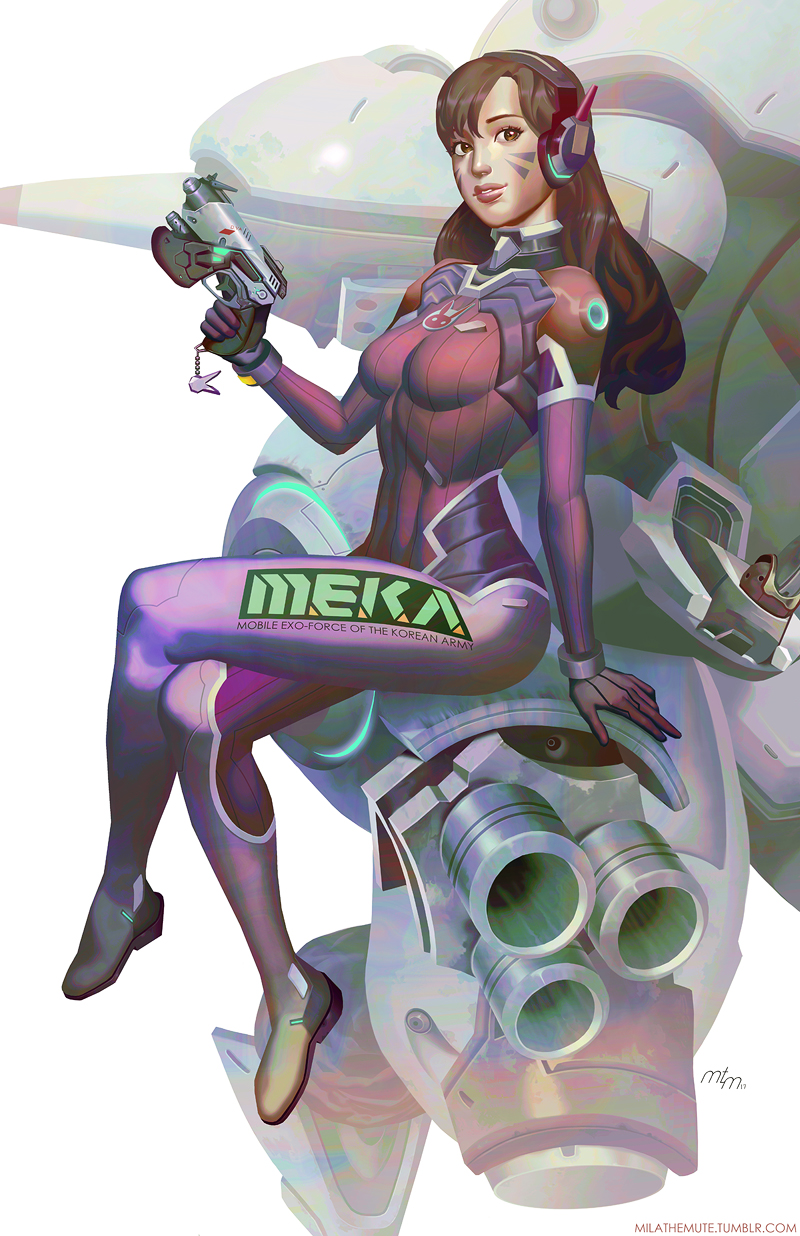 d.va (overwatch and 1 more) drawn by mila_the_mute