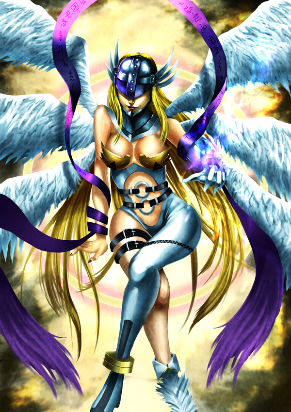 angewomon (digimon and 1 more) drawn by rindou_(rdgraphica)