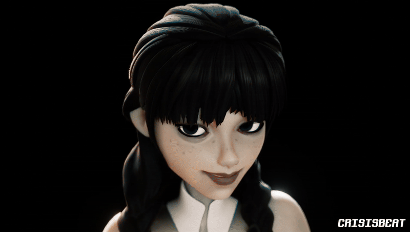 wednesday addams (addams family and 1 more) drawn by crisisbeat