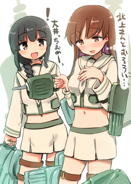 kitakami, ooi, kitakami kai ni, and ooi kai ni (kantai collection) drawn by hota