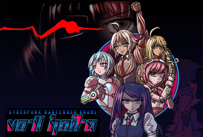 jill stingray, dorothy haze, dana zane, alma armas, stella hoshii, and 2 more (va-11 hall-a) drawn by wtfman