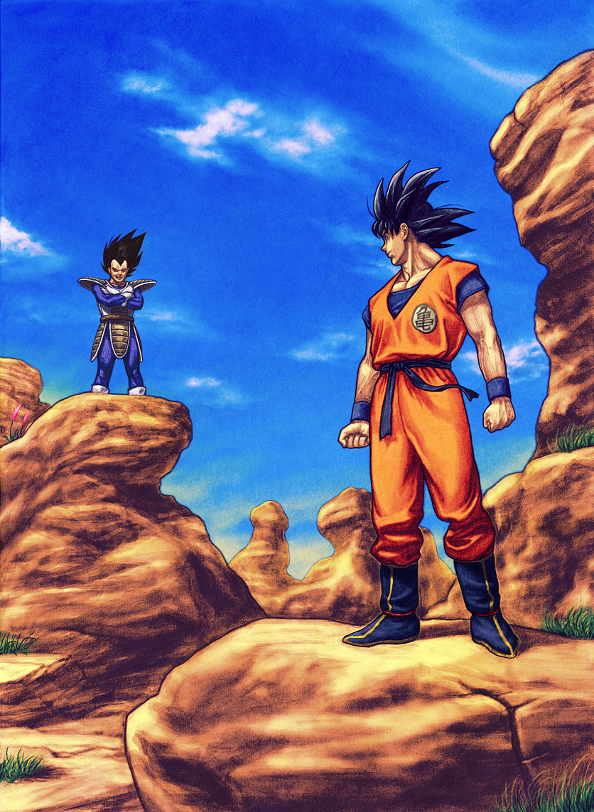 son goku and vegeta (dragon ball and 1 more) drawn by ug_(ugg)