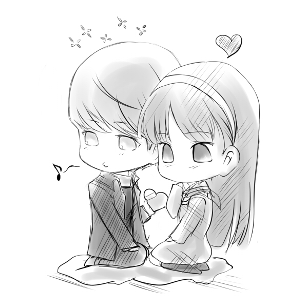narukami yu and amagi yukiko (persona and 1 more) drawn by oglee