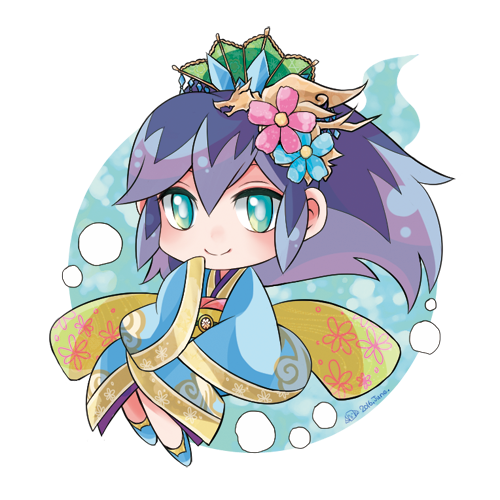 fubukihime and xiao qiao (youkai watch and 1 more) drawn by wagahaihapan