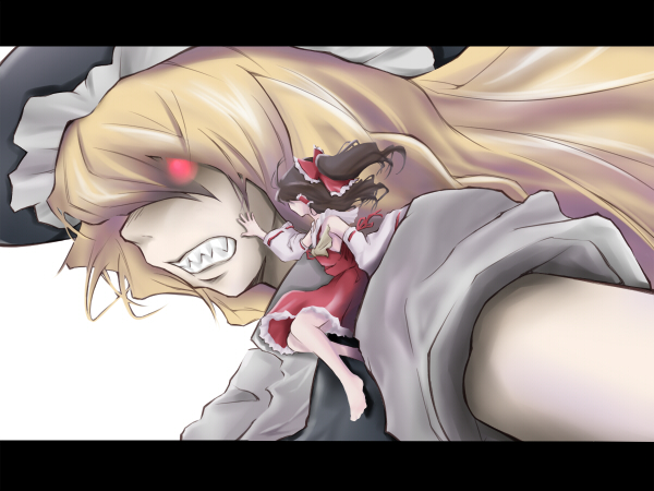 hakurei reimu and kirisame marisa (touhou) drawn by ao_usagi