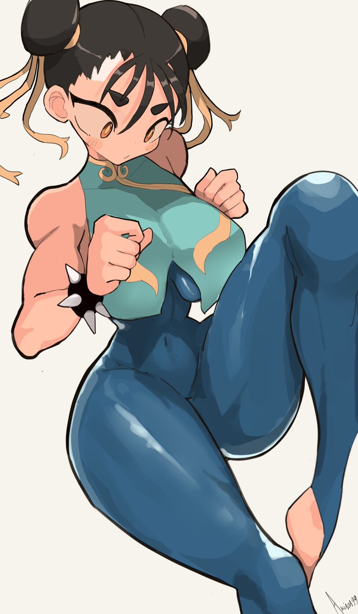 chun-li (street fighter and 1 more) drawn by akisas99