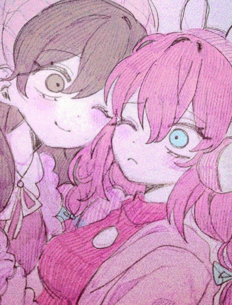 mari and aubrey (omori) drawn by my_loleeta