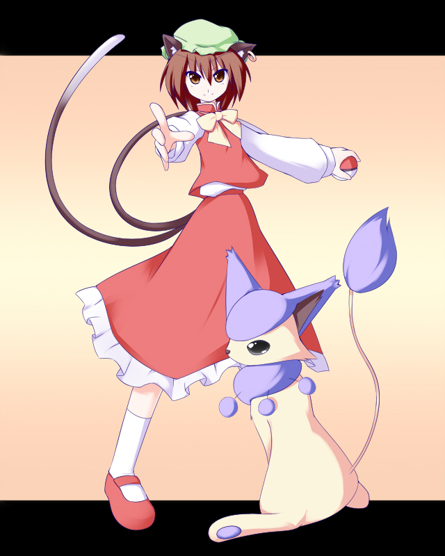 chen and delcatty (touhou and 1 more) drawn by miyo_(miyomiyo01)