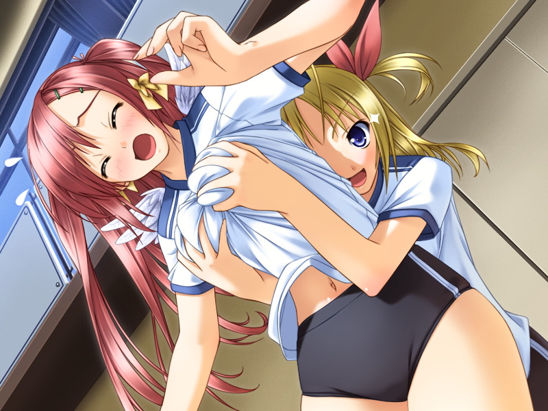 sakurakaze urara and asanagi konatsu (kokoyori haruka -surrounded sea in the world-) drawn by minase_lin and murakami_suigun