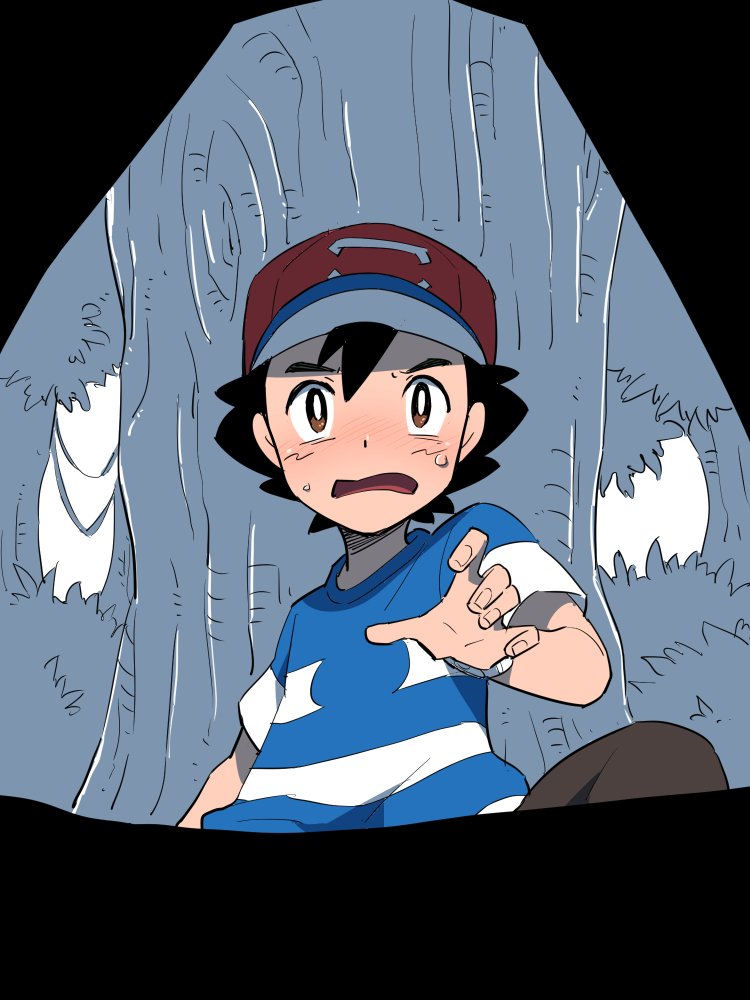 ash ketchum (pokemon and 1 more) drawn by djmn_c