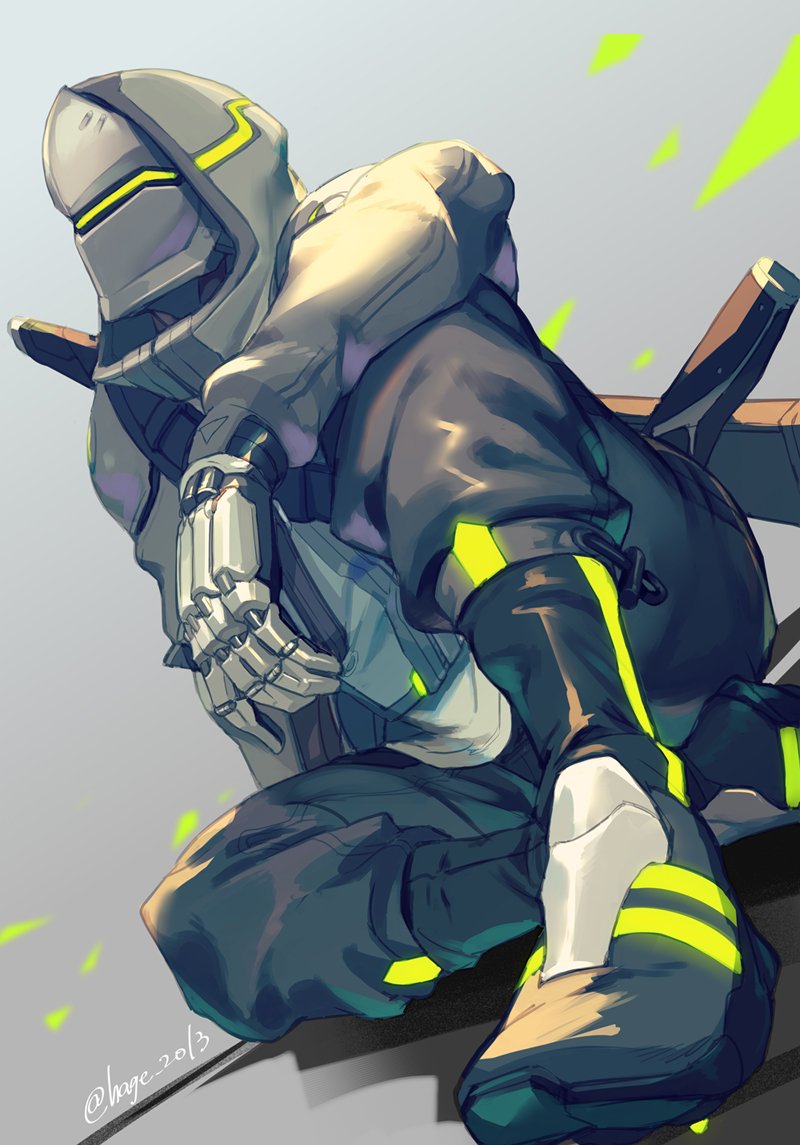 genji (overwatch and 1 more) drawn by hage2013