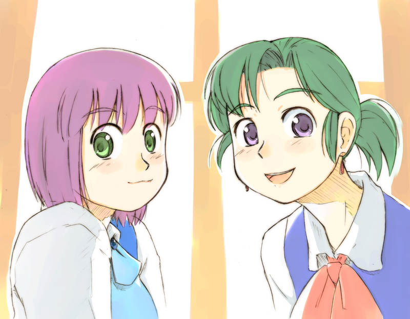 hatsuseno alpha and takatsu kokone (yokohama kaidashi kikou) drawn by mutou_youshun