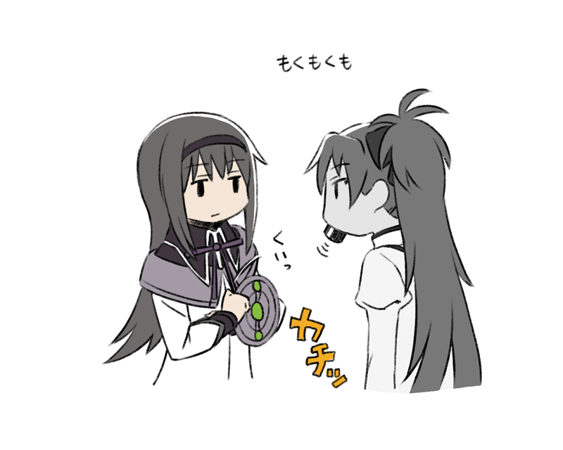akemi homura and sakura kyoko (mahou shoujo madoka magica) drawn by oda_takayuki