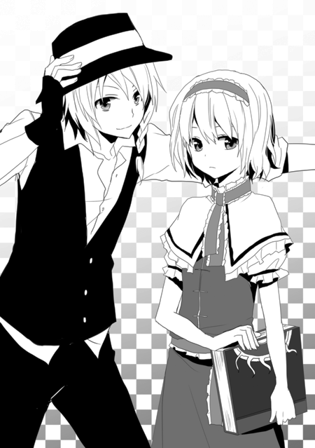 kirisame marisa and alice margatroid (touhou) drawn by kurot