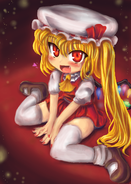 flandre scarlet (touhou) drawn by okiraku_nikku
